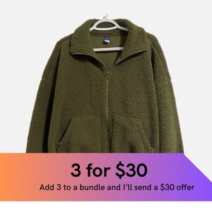 Old Navy Olive Sherpa Jacket